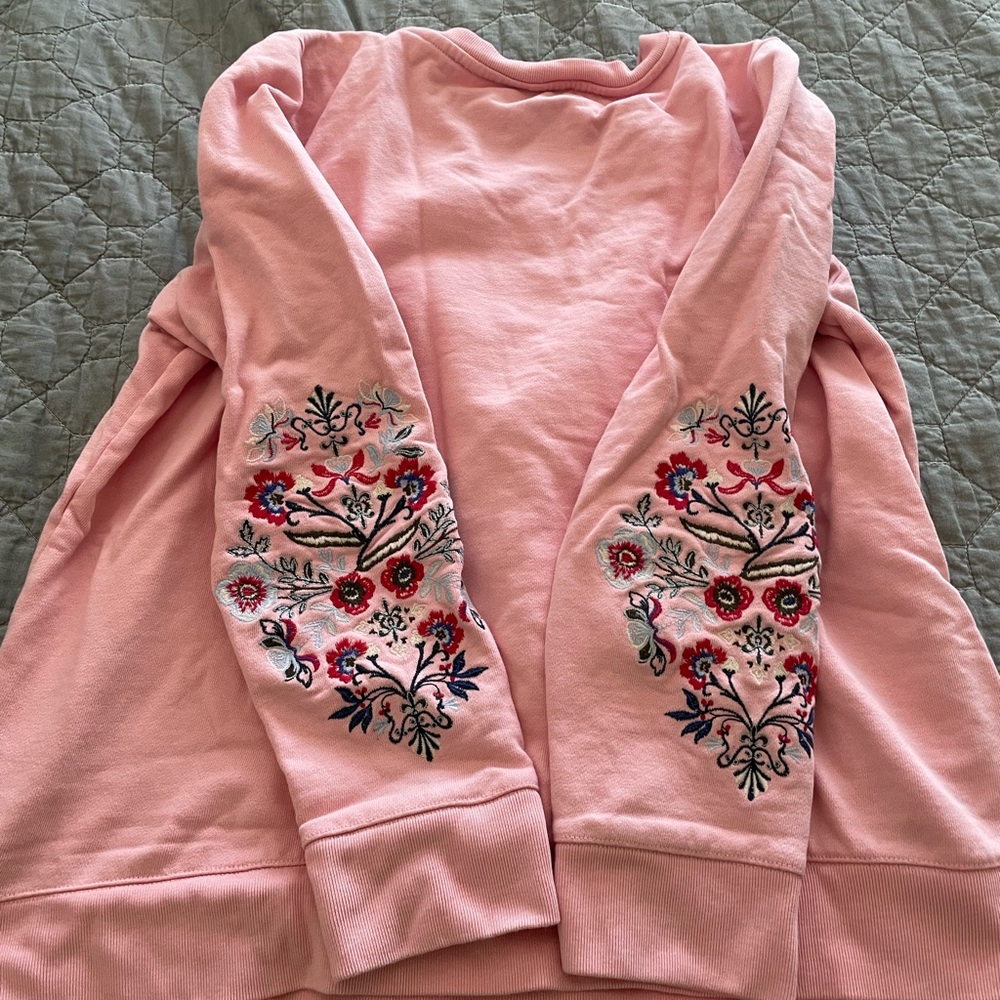 Talbots sweat shirt pink flowers l petite - Picture 2 of 4